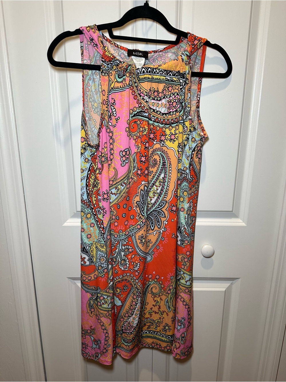 MSK Multicolor Paisley Sleeveless Mini Shift Dress
